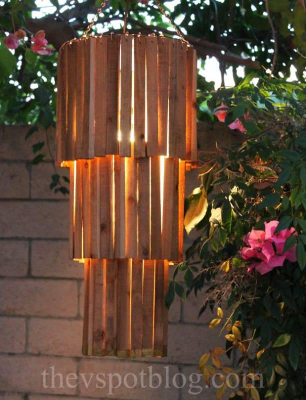 DIY outdoor rustic chandelier