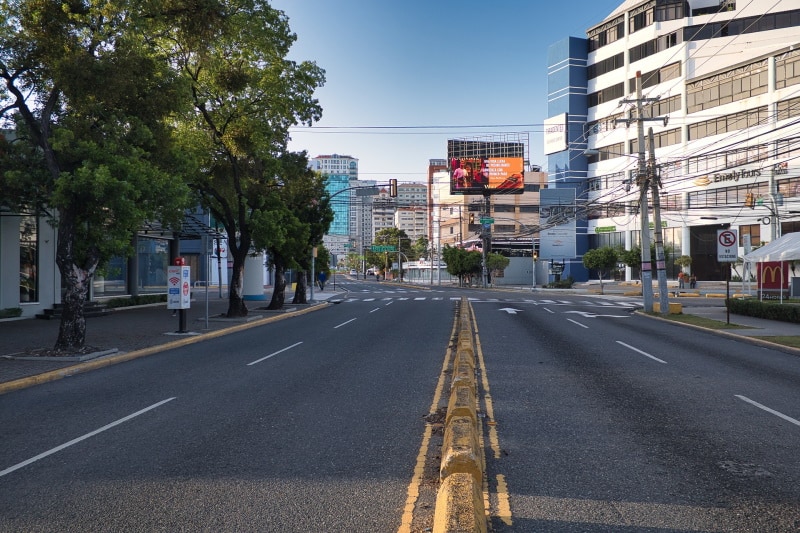 Empty road during pandemic