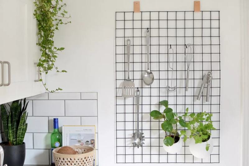 For Small Kitchen Spaces, Use This Handy DIY Wall Organizer to Hold Utensils
