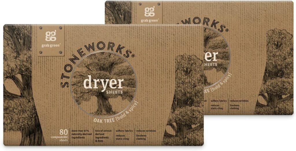Grab Green Stoneworks Dryer Sheets, 160 Count
