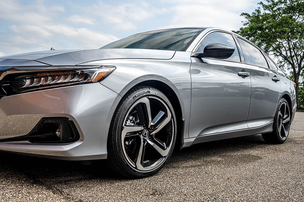 Honda accord parked on the street