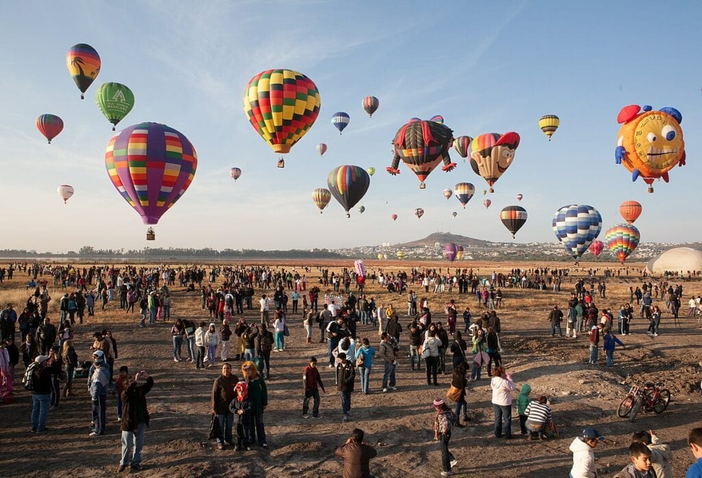 Hot air balloons in leon guanajuato mexico