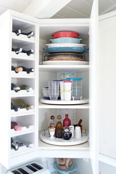 KITCHEN & HOME ORGANIZING & STORAGE The Tiny Miracle You Need to Organize Your Upper Corner Cabinets