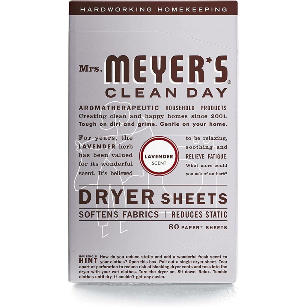 Mrs. Meyer's Dryer Sheets, Lavender Scent, 80 Count