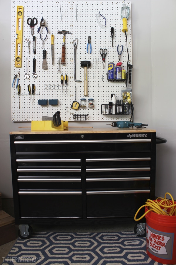 Pegboard Organizer by The Inspired Room