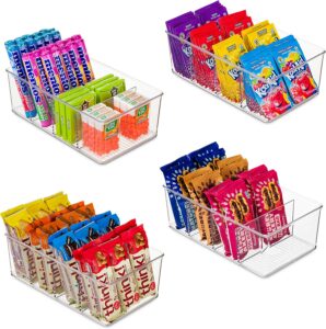Plastic Food Storage Organizer Bins with Divided Compartments