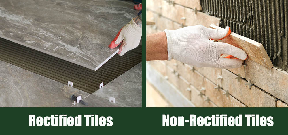 Rectified vs Non-rectified tiles side by side