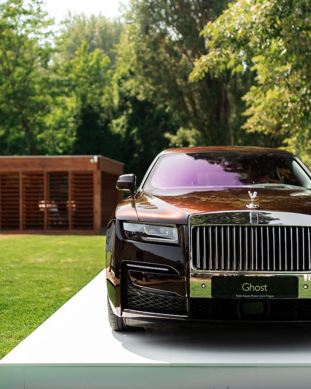 Rolls Royce Ghost parked in the garage