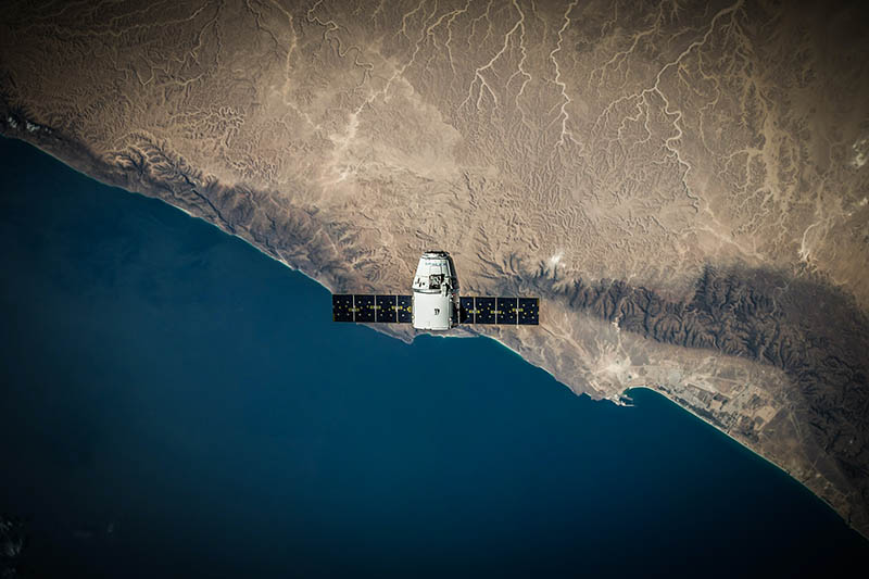 Satellite over the coast