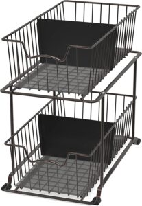 Simple Houseware 2-Tier Cabinet Wire Basket Organizer