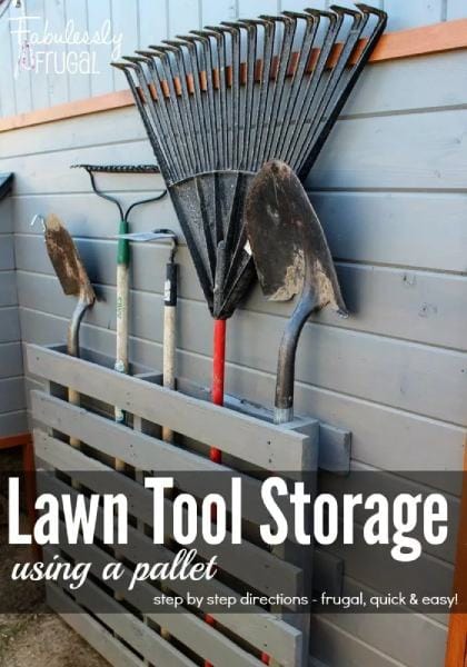 Store Lawn Tools With a Pallet