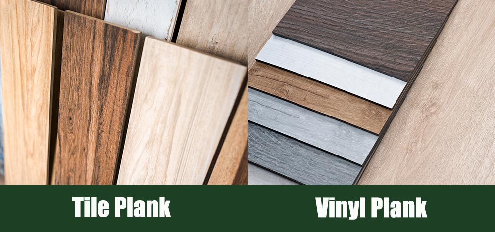 Tile Plank vs Vinyl Plank side by side