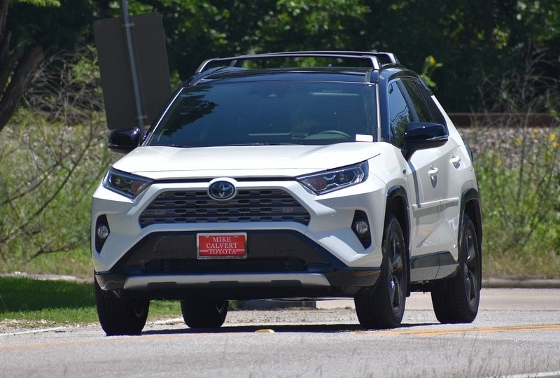 Toyota Hybrid RAV 4 on the road
