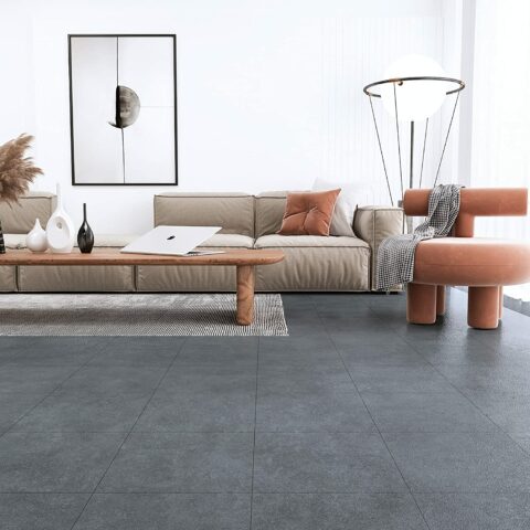 VEELIKE Peel and Stick Floor Tile Gray Concrete Vinyl Floor Tile
