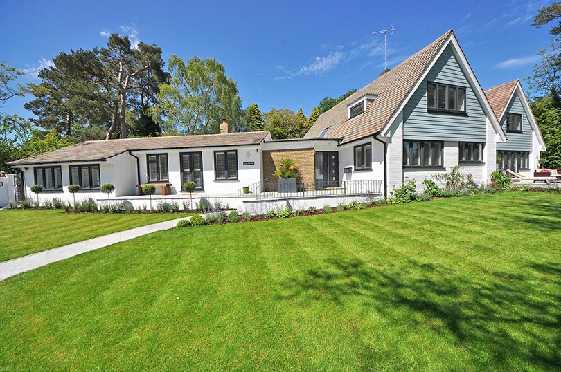 a beautiful house with lawn