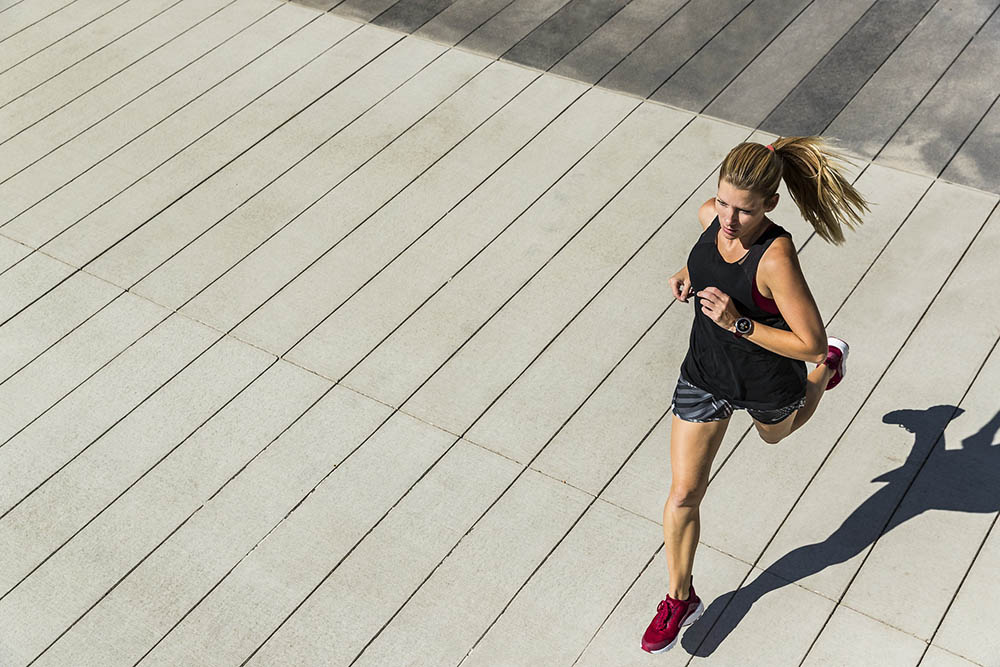 a photo of a woman running