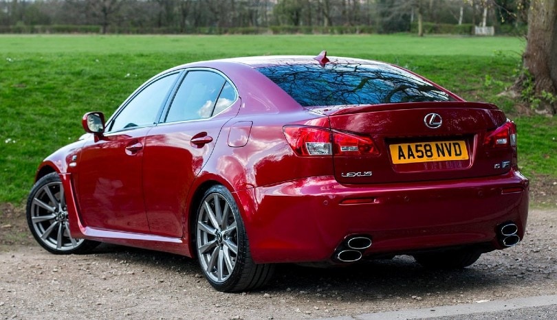 a red lexus sedan