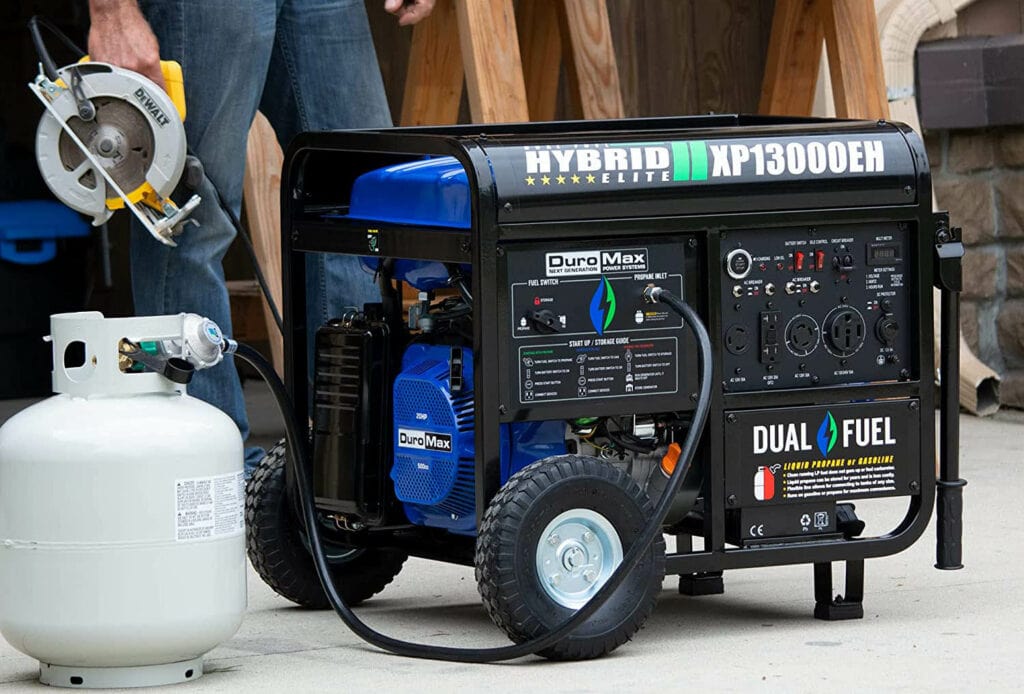 actual use of DuroMax XP13000EH Dual Fuel Portable Generator