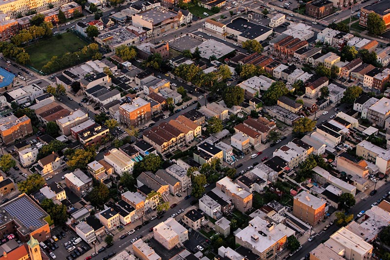 aerial view of New York