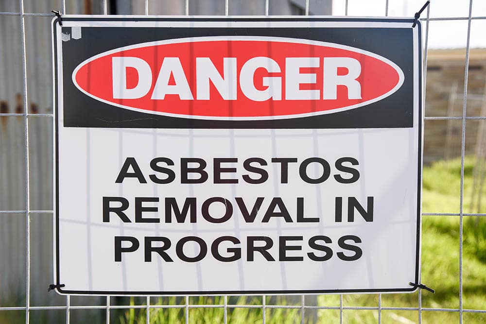 Asbestos removal signage