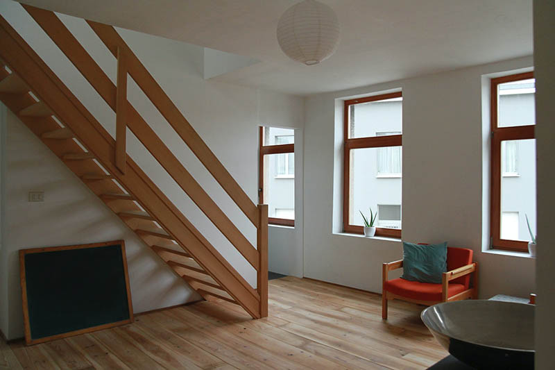brown wooden stairs indoor
