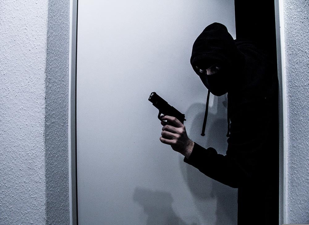 burglar entered the room