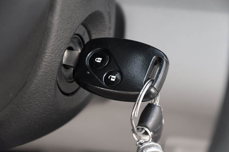 car key in the keyhole 