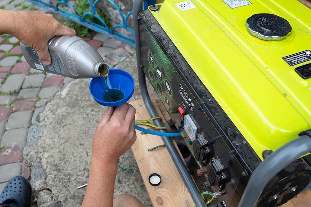 changing the oil of portable generator