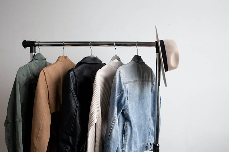 coats on a rack