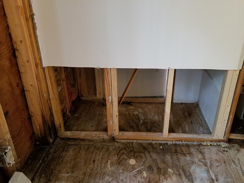 drywall removal due to leakage