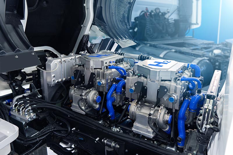 hydrogen engine of a truck