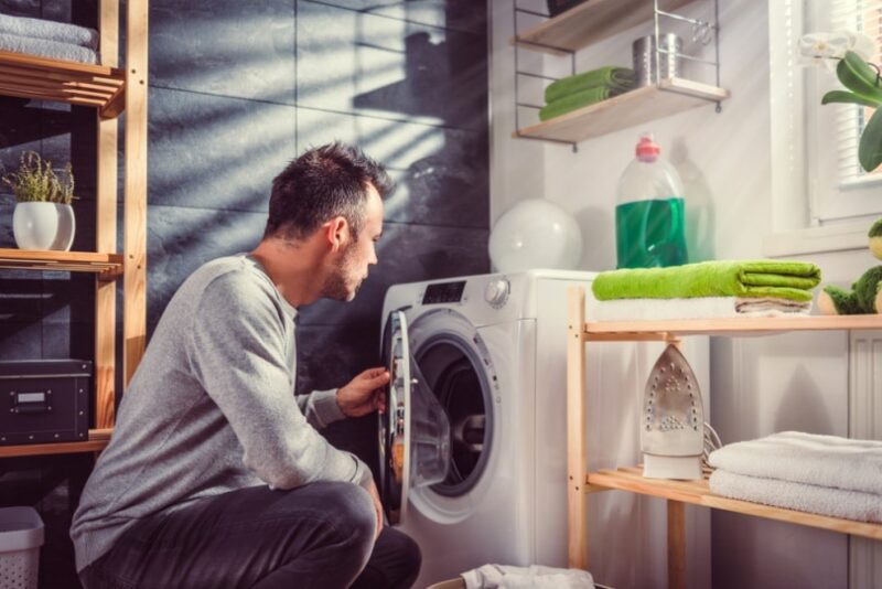 man using dryer