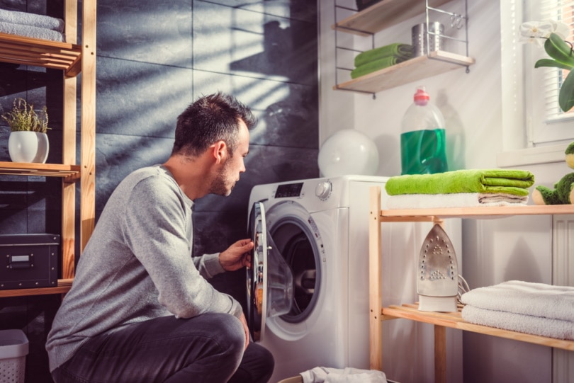 man using dryer