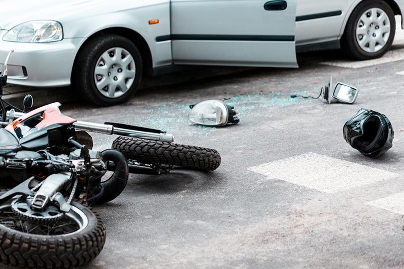 motorcycle and car accident