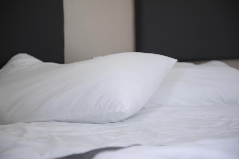 pillows on bed