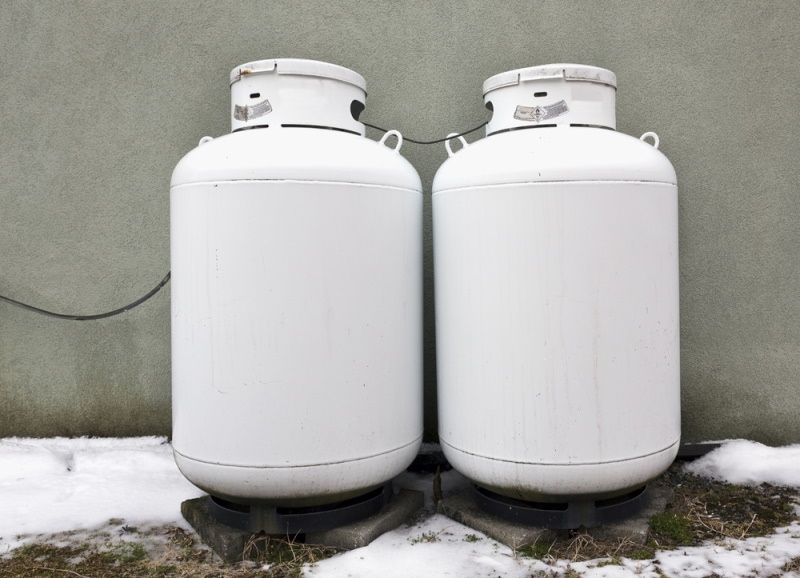 propane tanks in snow