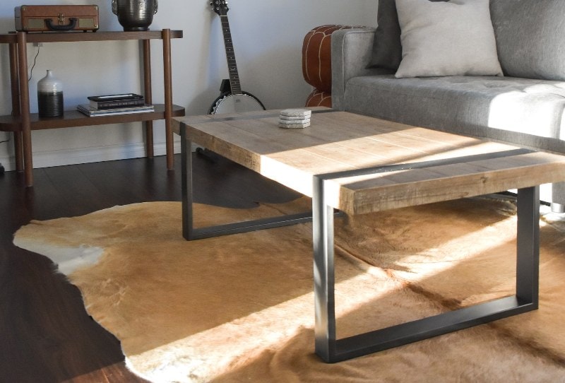 rectangular brown wooden table in the living room