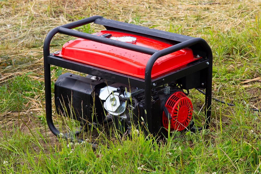 red generator on the ground