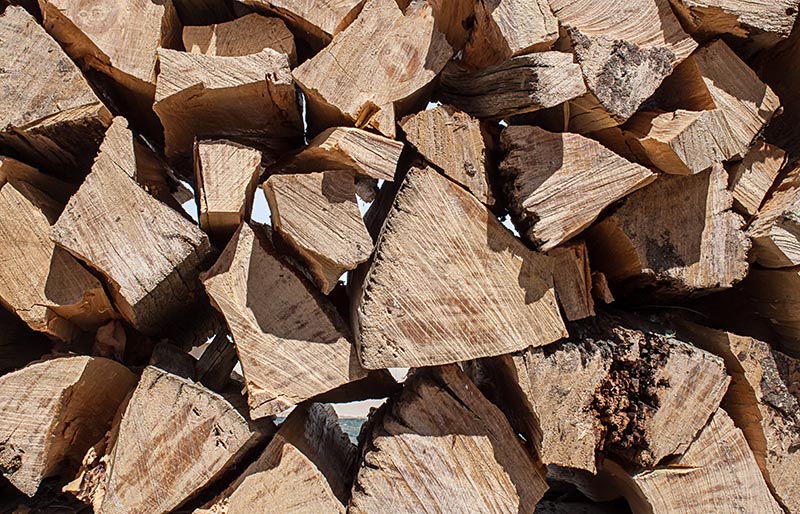 stack of split pinon wood