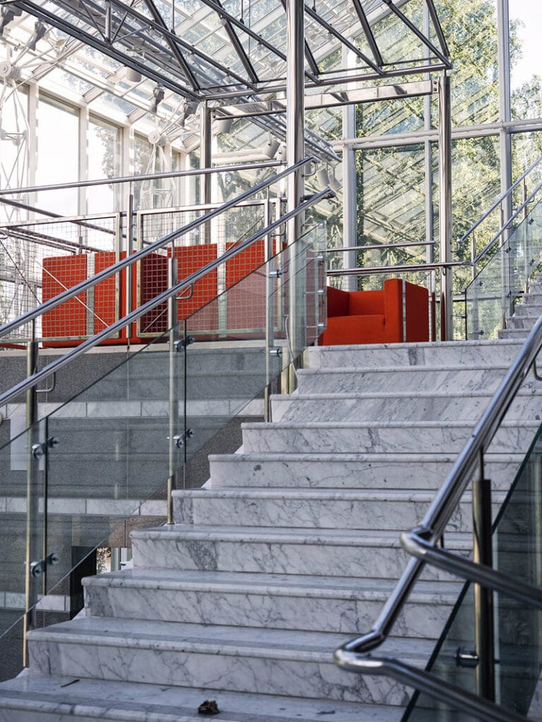 stairs in an exhibition hall