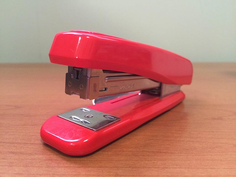 stapler on a table
