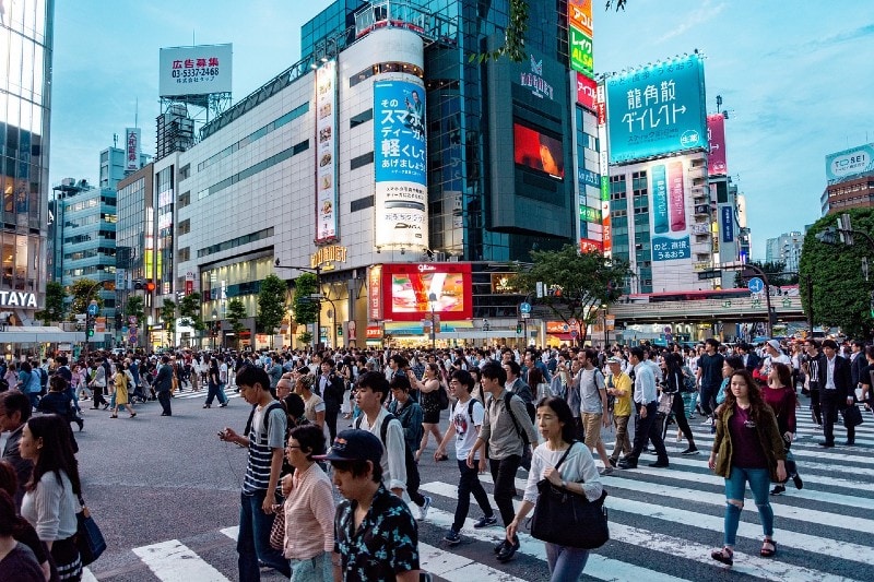 the streets of Tokyo