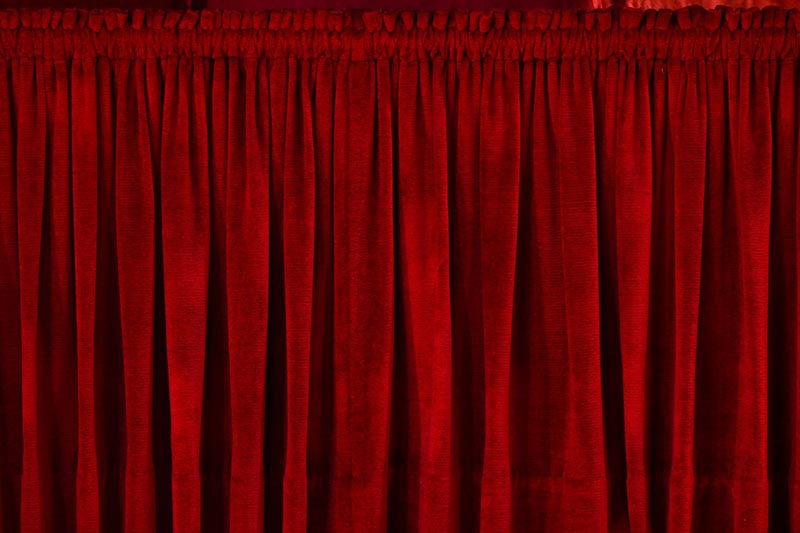 thick red curtain