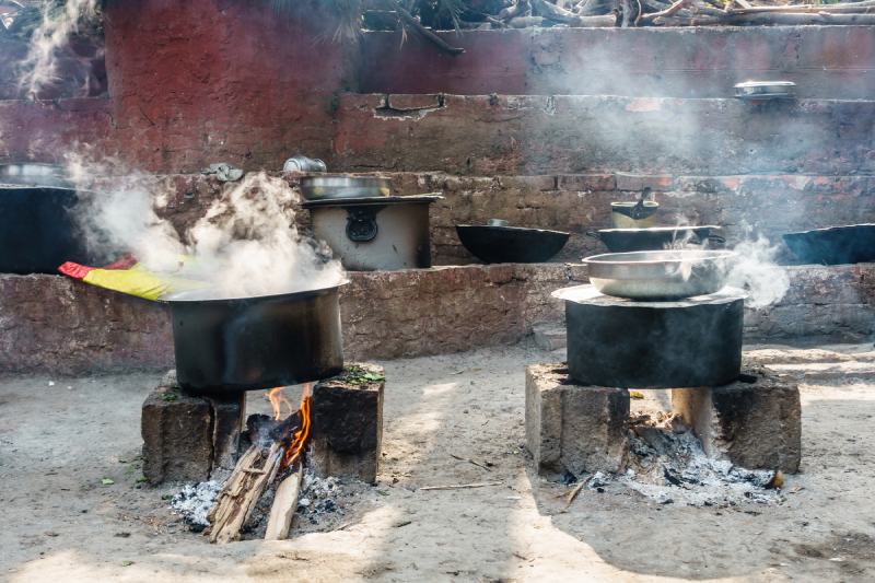 traditional wood fire kitchen cooking outside