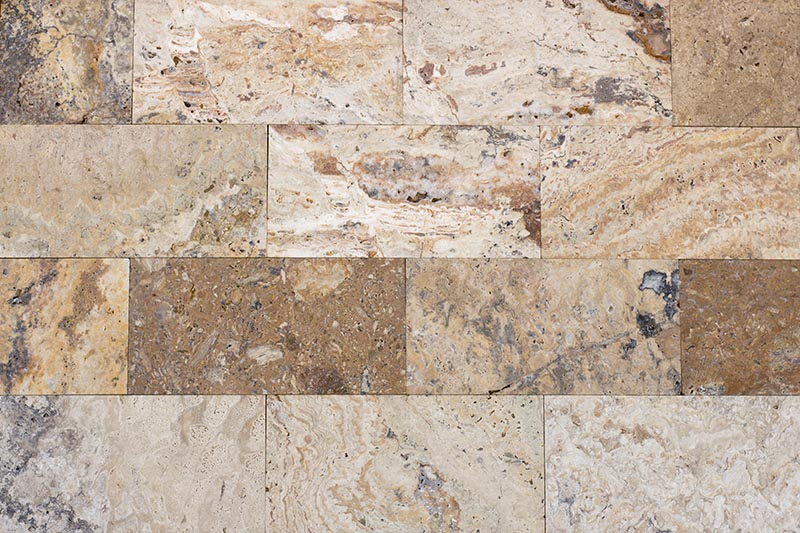 travertine tiles close up