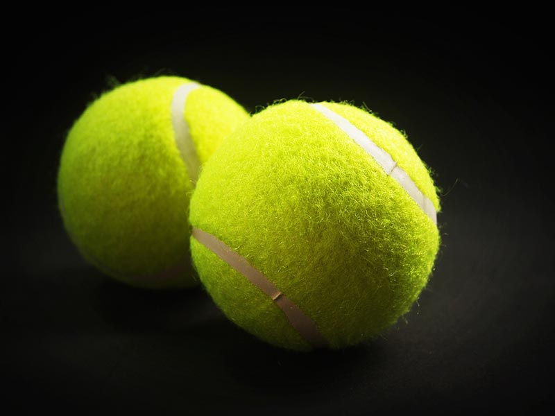 two tennis balls
