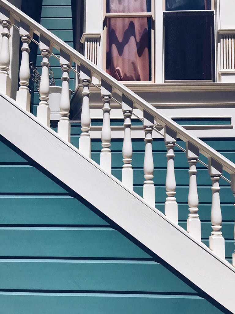 white wooden stairs outdoor