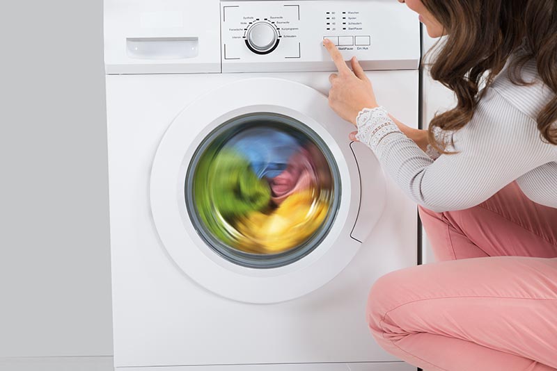 woman using the dryer