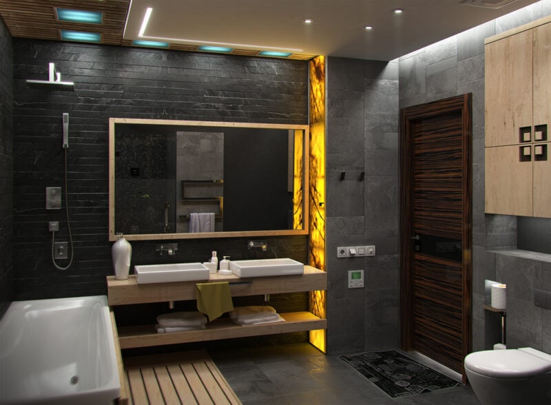 Bathroom with Slate Tiles