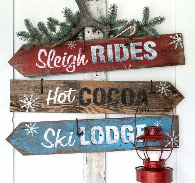 Christmas directional signs Funky Junks Old Sign Stencils